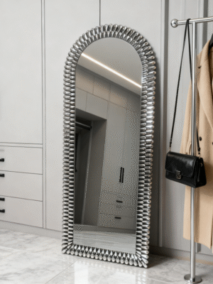 Beaded Frame Full-Length Leaner Mirror